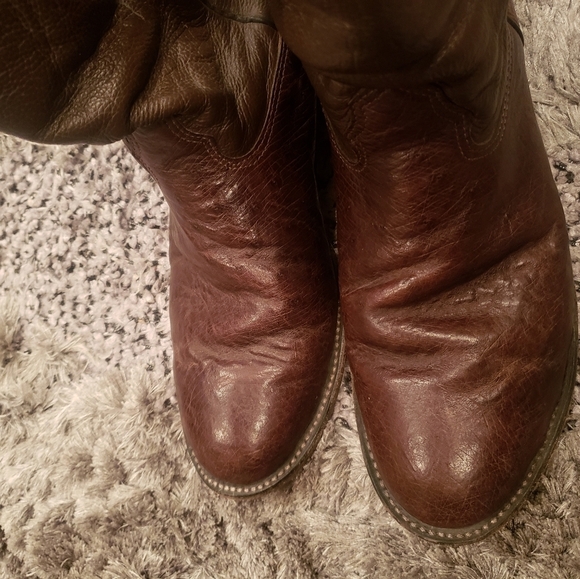 Cavenders Men\'s Cowboy Leather Boots size 10.5 D Brown main image 6